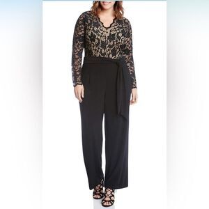 Karen Kane Dark Lace Jumpsuit Size 2X Womens
